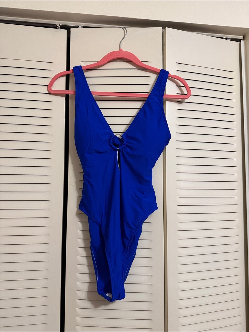 SHEIN Royal Blue One-Piece Swimsuit with Front Ring